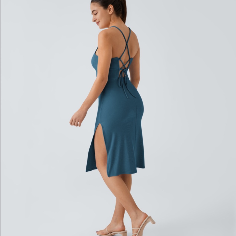 Halara back lace up casual dress